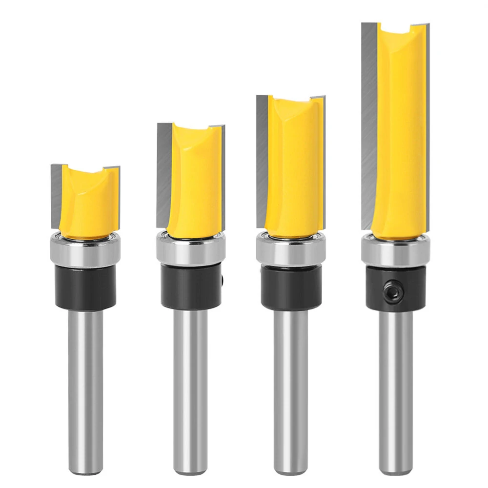 6.35mm Shank Router Bit Pattern Flush Trim Blade Bearing 1/2" Straight End Mill Slotting Milling Cutter For Woodworking Dia 12.7mm (image for) 6.35mm Shank Router Bit Pattern Flush Trim Blade Bearing 1/2" Straight End Mill Slotting Milling Cutter For Woodworking Dia 12.7mm