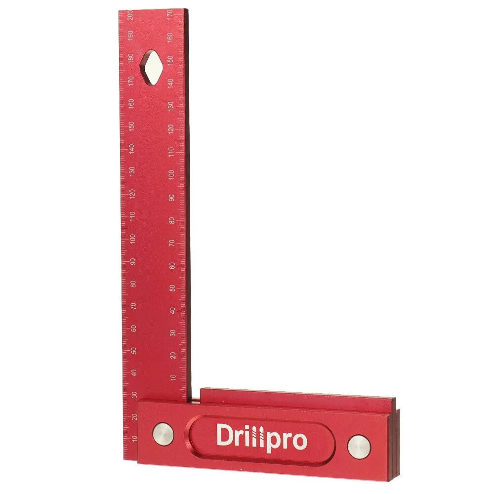 Drillpro 150/200mm Metric Precision Woodworking Square Aluminum Alloy Wide Seat Scribing Tool L 90° Right Angle Ruler (image for) Drillpro 150/200mm Metric Precision Woodworking Square Aluminum Alloy Wide Seat Scribing Tool L 90° Right Angle Ruler