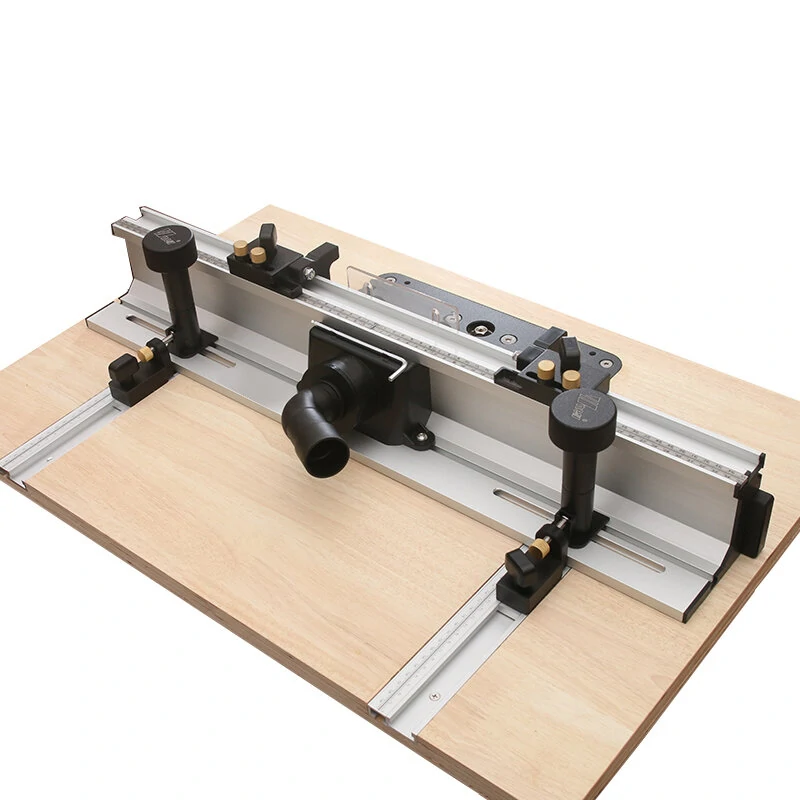 ENJOYWOOD Wnew Woodworking Router Table Fence Aluminium Profile Fence System 700mm with Sliding Brackets Bit Guard (image for) ENJOYWOOD Wnew Woodworking Router Table Fence Aluminium Profile Fence System 700mm with Sliding Brackets Bit Guard
